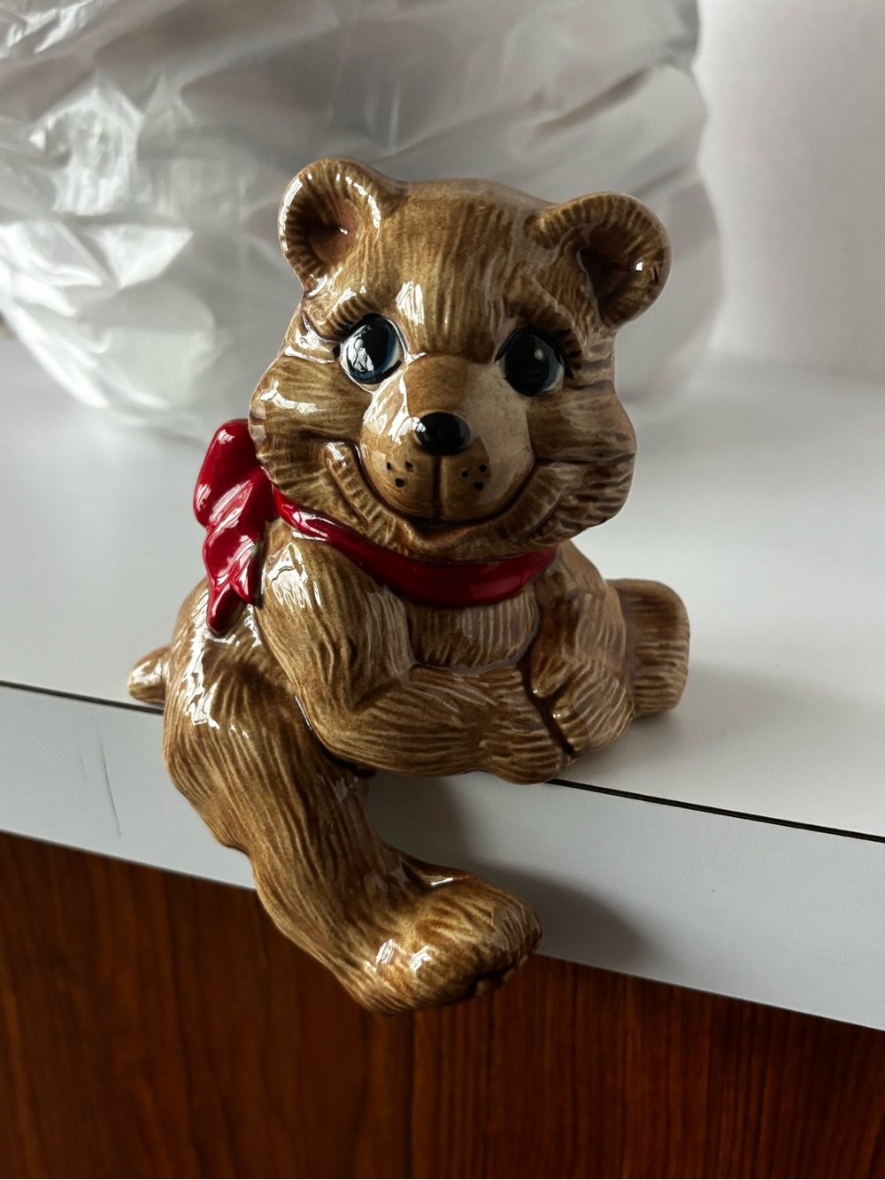Vintage ceramic teddy bear shelf sitter